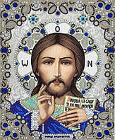 ЖК-4004 Господь Вседержитель у сріблі з перлинами та камінням, схема для вишивки ікони