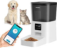 PEDOMUS WiFi Автоматический Кормушка для Кошек и Собак: Умное Питание с Приложением 4Л Объем