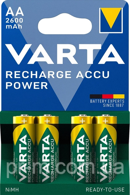 Батарейка акумулятор VARTA HR6/ АА 2600mAh (ціна за 4шт/бл)