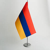 Флажок Вірменії двосторонній маленький Dobroznak 12х24 см. Прапор настільний сувенірний.