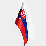 Флажок Словакии двухсторонний маленький Dobroznak 12х24 см. Флаг настольный сувенирный.