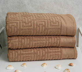 ТМ TAG Рушник махровий Labirint темн.беж. 100х150