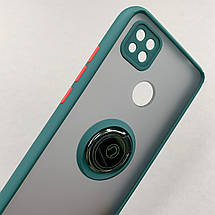 Чохол для Xiaomi Redmi 9C чохол з кільцем підставкою на телефон сяомі редмі 9с темно-зелений t8b, фото 5