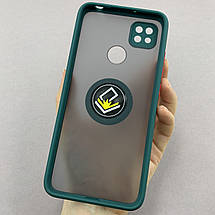 Чохол для Xiaomi Redmi 9C чохол з кільцем підставкою на телефон сяомі редмі 9с темно-зелений t8b, фото 4