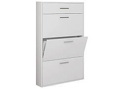 Тумба для взуття в передпокій вузька Сан Ріо 3 у формі комода білого кольору