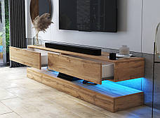 Підвісна тумба під телевізор, тумба для ТВ з підсвічуванням сучасна Fly ММ, фото 4