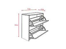 Тумба для взуття в коридор, вузька тумба під взуття, закрита тумбочка для взуття Тахо 30 ММ, фото 5