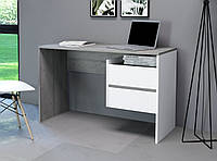 Письменный стол с ящиками прямой, Компьютерный стол для дома, офиса 120 см Paco 3 MM Вудкон/белый