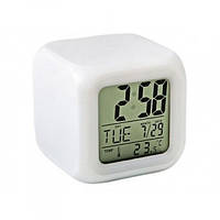 Годинник хамелеон із термометром будильник-нічник