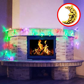 Гірлянда новорічна золотавий півмісяць LED