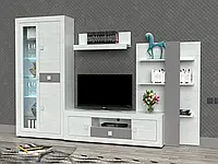 Стильная модульная стенка для гостиной, современная мебель в гостиную зал Julieta ММ Сосна андрерсен/серый шифер