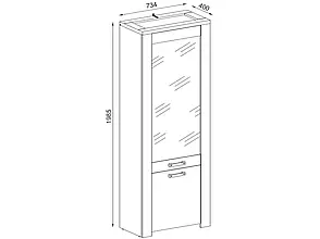 Книжкова шафа висока вітрина для книг Follow 131 ММ з підсвічуванням, фото 3
