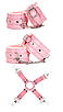 Набір БДСМ "Love caresses" колір рожевий, наручники, окови, конектор, фото 8