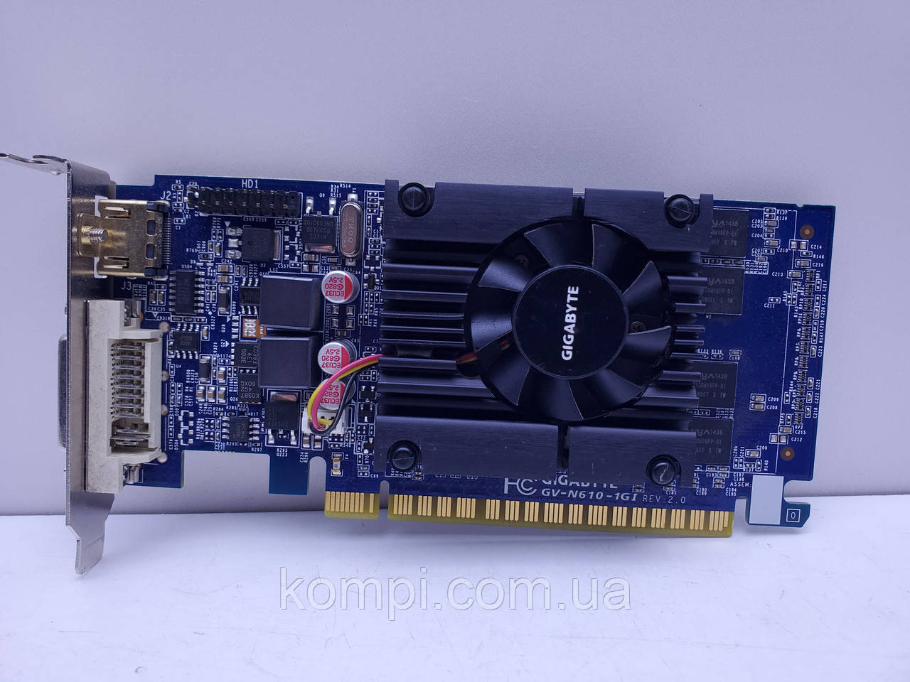 Відеокарта GIGABYTE GeForce GT 610 1GB (Low profileI,GDDR3,64 Bit,PCI-Ex,Б/у)