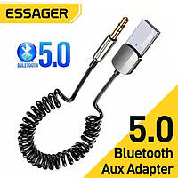 Автомобільний Bluetooth адаптер приймач Essager стерео 5.0 з мікрофоном для автомобіля машини пк аукс авто