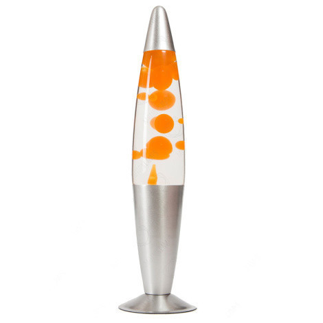 Настільна лава лампа "Оранжевий-прозорий" (35w, висота 34.5см) KM-1037/OC