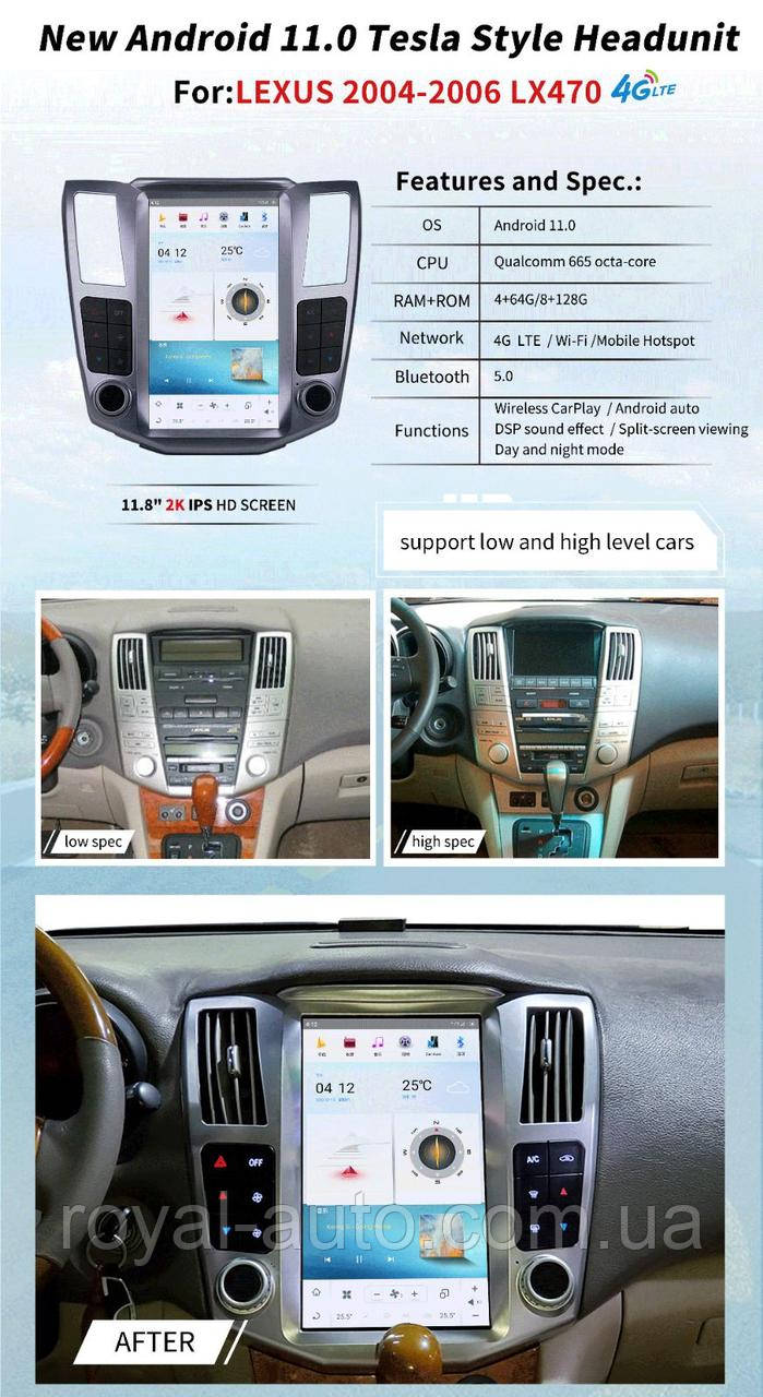 Головний прилад монітор Android Lexus LX470 Toyota Land Cruiser Лексус Тойота головное устройство магнітола, фото 1