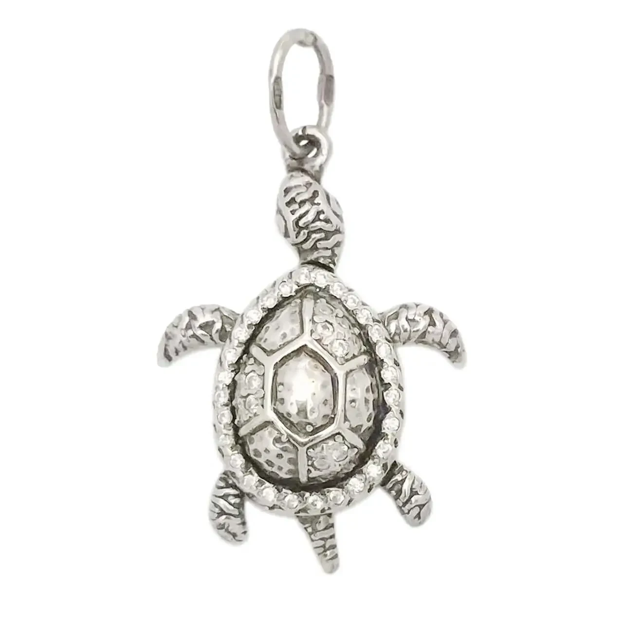 Кулон Черепаха из серебра с фианитом 4002 - фото 1 - id-p219985175