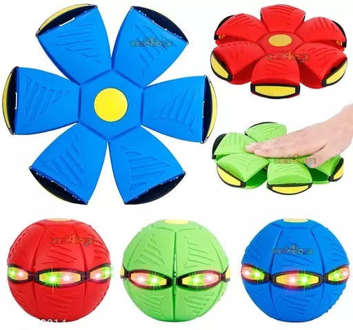 Складной игровой мяч-трансформер Flat Ball Disc Светящийся Диск мяч для ...