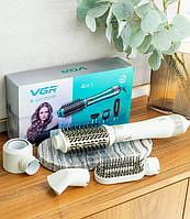 Многофункциональный фен стайлер для укладки волос, фены стайлеры мультистайлер для волос 4 в 1 VGR V-493 белый