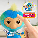 Інтерактивна іграшка мавпочка Лео New Fingerlings 2023 Interactive Baby Monkey  Leo ( Синий ) WowWee, фото 3