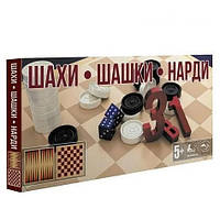Настільна гра шахи, шашки, нарди S0003, 3в1 ssmag.com.ua