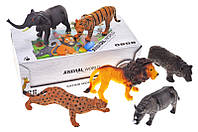 Набор игрушечных диких животных, в дисплее 6шт HY6777-2 р.43,5*22*15см