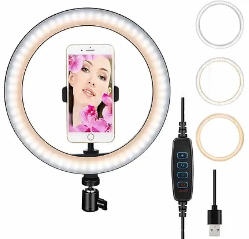 Кільцева LED-лампа S31 31 см 1 кріп.тел USB, фото 1