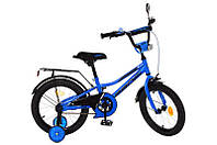 Велосипед детский PROF1 18", Y18223 Prime, SKD45, фонарь, звонок, зеркало, дополнительные колеса, синий