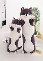 Мягкая игрушка подушка антистресс Кот батон подушка кот длинный 90 см Подушки-игрушки кот багет темно-серый