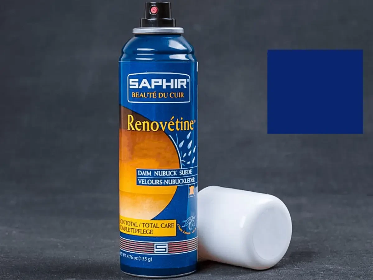 АЕРОЗОЛЬ-ФАРБА ДЛЯ ЗАМШІ SAPHIR RENOVETINE колір синій 200 мл., фото 1