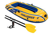 Човен надувний INTEX "Challenger 2" (до 200 кг), вініл, з веслами та насосом 68367 р.236*114*41см