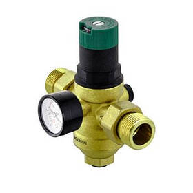 Редуктор тиску KR.1241 колба латунь, фільтр, манометр 1",  Czech Product