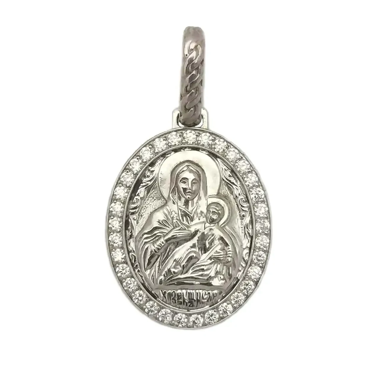 Серебряная ладанка Богородица Козельщанская (ср. овал) 3729-р - фото 1 - id-p258197942