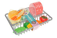 Игрушечный Набор фруктов на липучках с посудой на подставке в кульке 8109-1 р.29*21,5*10,5см