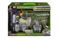 Игрушечный Военный набор, M03, на батарейках. оружие, граната, Рация, бинокль, короб.