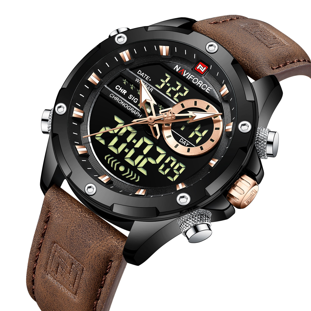 Часы наручные Naviforce Pride NF9208 Original (NF9208 B/B/D.BN) | Мужские наручные часы-ЛBР - фото 2 - id-p2032870430