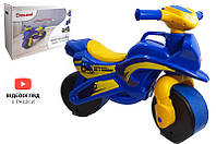 Детская каталка толокар Мотоцикл музыкальный "Патриот" сине-желтый 0139/64 DOLONI