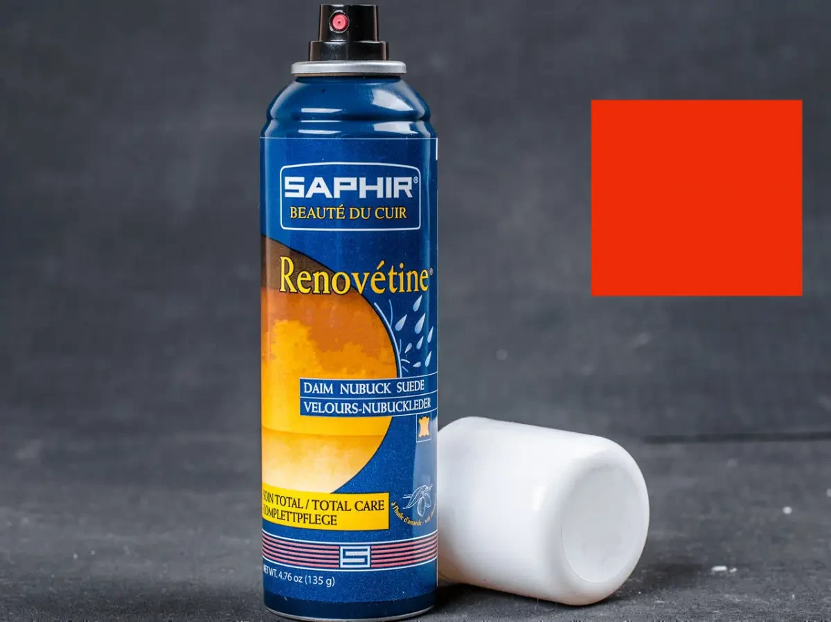 АЕРОЗОЛЬ-ФАРБА ДЛЯ ЗАМШІ SAPHIR RENOVETINE колір помаранчевий 200 мл., фото 1