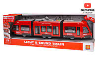 Игрушка Трамвай инерционный, озвученный, со светом, в коробке WY930AB р.48*10,5*16,5см