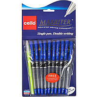 Ручка олійна MAXRITER Cello 727+1(Blue), синя 10 штук в упаковці ssmag.com.ua