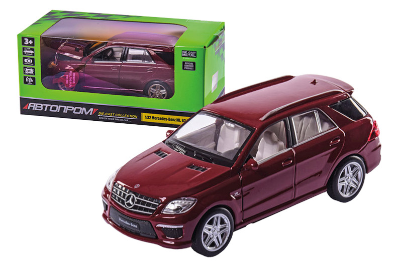 Машина металлическая 68339 "Автопром", 1:32 Mercedes-Benz ML 63 AMG, на батарейки: свет и звук, открыт - фото 1 - id-p2032859744