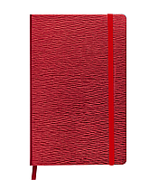 Блокнот деловой INGOT 125x195мм, 80арк., клетка, обложка из искусственной кожи, красный