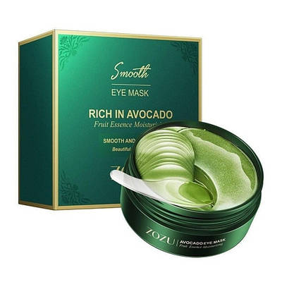 Опт 3 шт. тонізуючі Гідрогелеві Патчі з екстрактом Авокадо та олією Ши ZOZU, підтягуючі, від набряків, 60шт