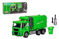 Іграшка Вантажівка сміттєвоз конструктор озвучена зі світлом, у коробці 3201-4 р.37*10,5*16,7 см