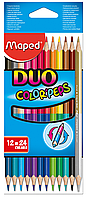 Карандаши цветные COLOR PEPS Duo, двусторонние 12шт./24 колл.