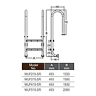 Сходи для басейну з неіржавіючої сталі Emaux Muro MUF515-SR (5 щаблів), фото 2