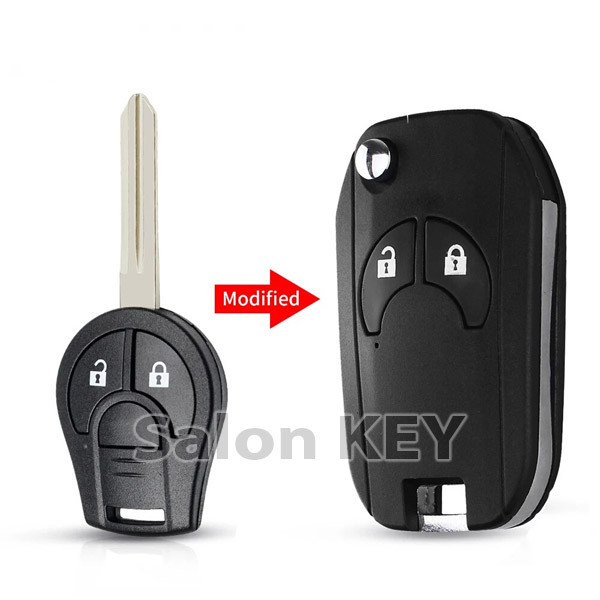 Викидний ключ Nissan для переробки з 2 кнопкового ключа