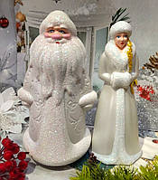 Дед Мороз и Снегурочка под ёлку фигуры на Новый год Д.22см С.20см