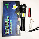Потужний акумуляторний лід ліхтарик Police BL-A95-P50+COB Супер яскравий ліхтарик | Кишеньковий ліхтар з AS-212 USB заряджання, фото 7